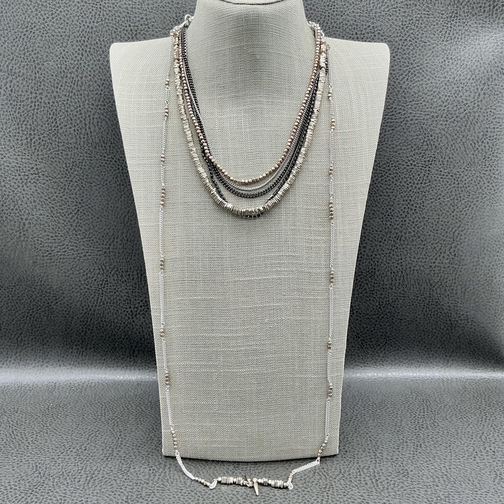 Stella & Dot Sutton Mixed Metal Multi-Strand Layering Necklace Women Convertible